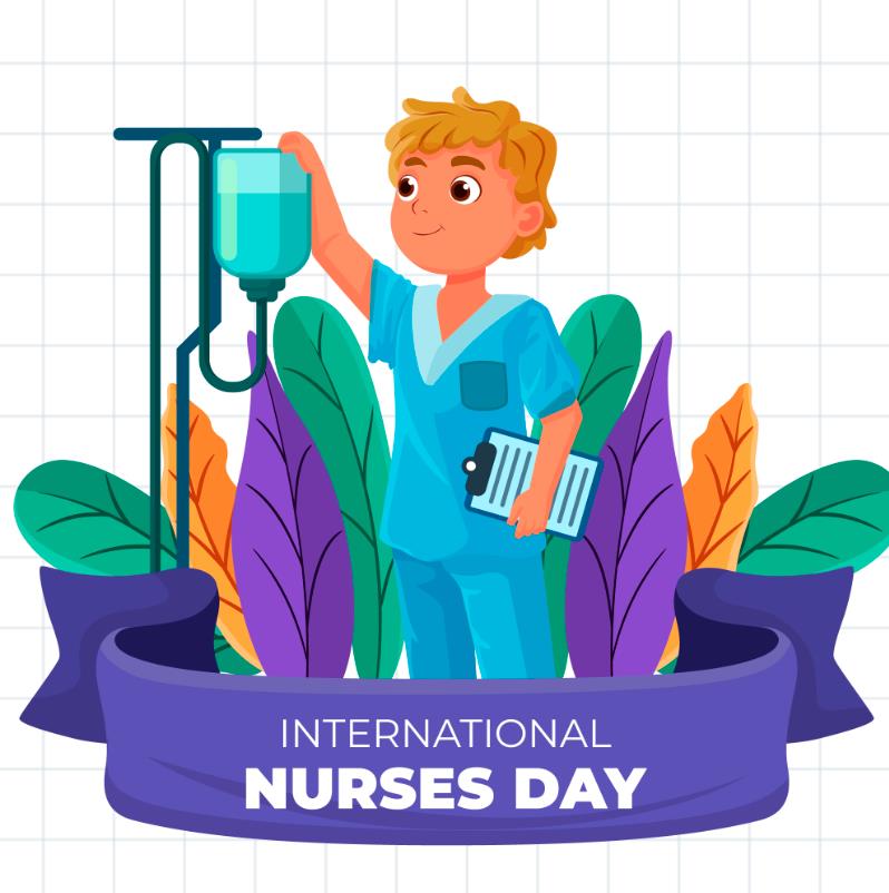 国际护士节工作中的护士插画0