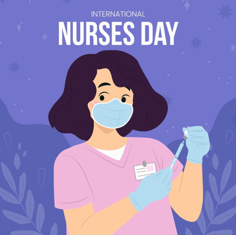 国际护士节打针的护士插画0