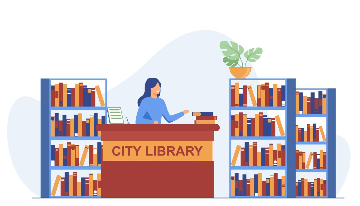 城市公共图书馆插画0