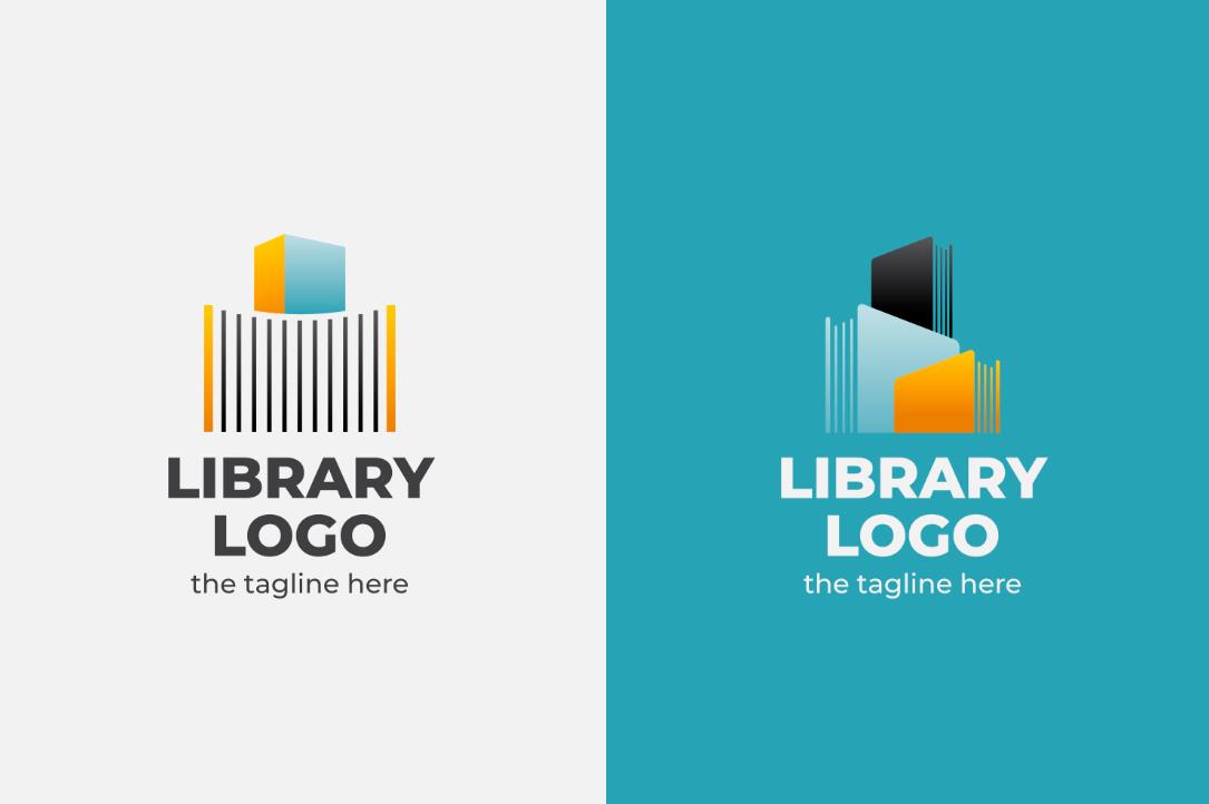 公共图书馆logo设计0