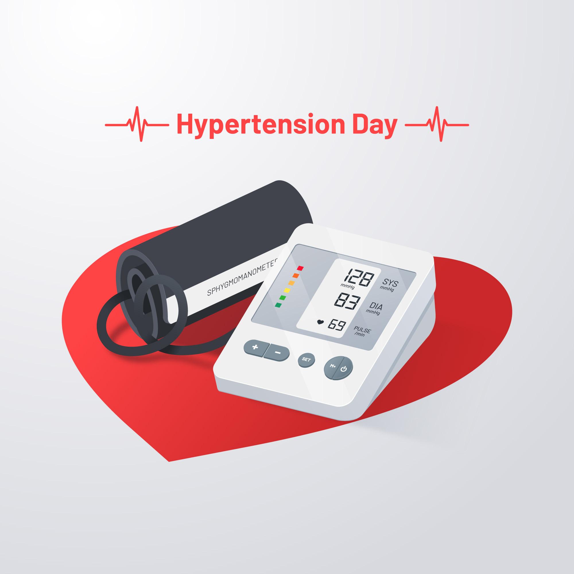 世界高血压日血压测量仪插画0