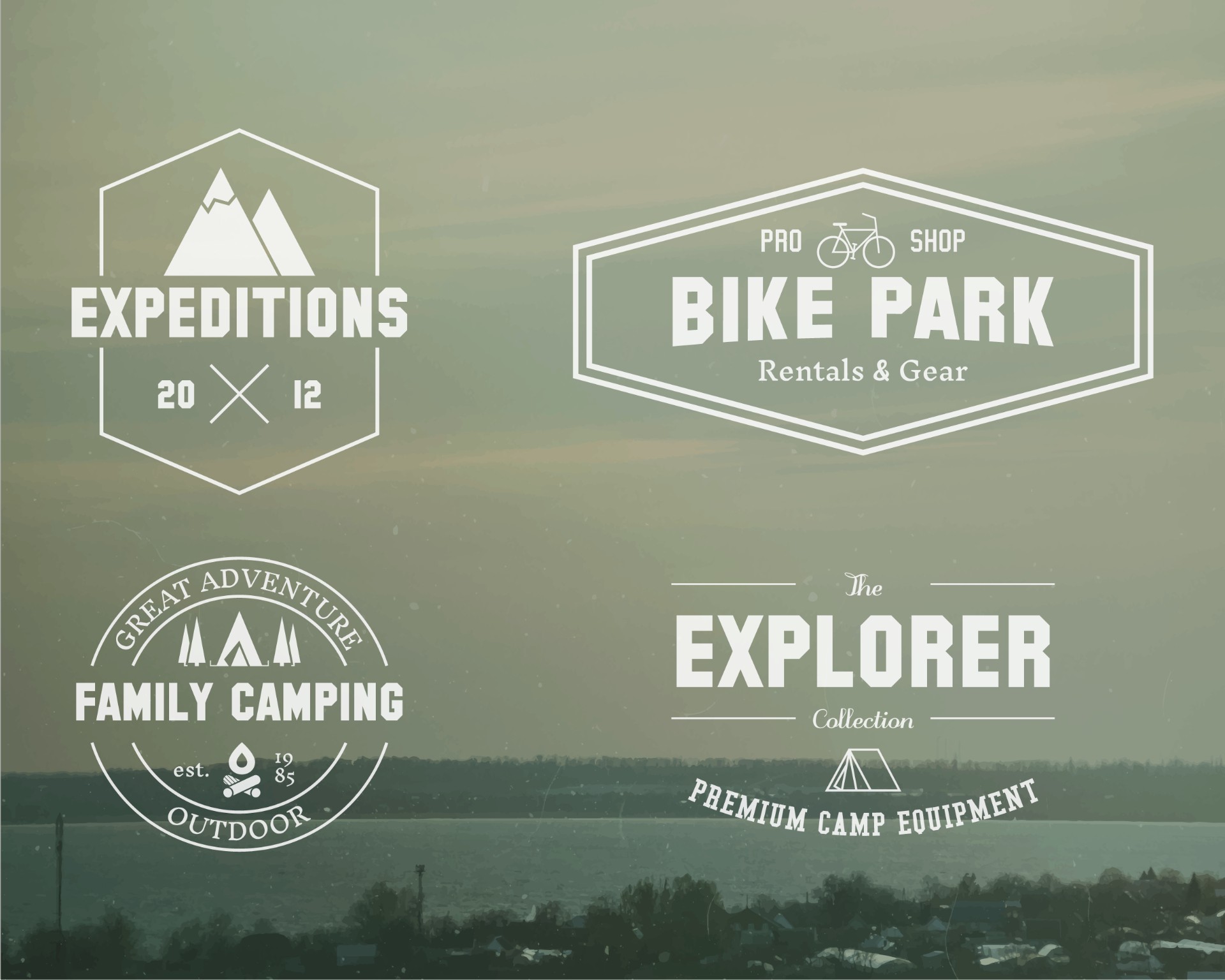 夏季探险营地标签logo0