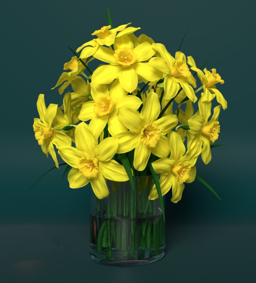 黄色水仙花3d模型0