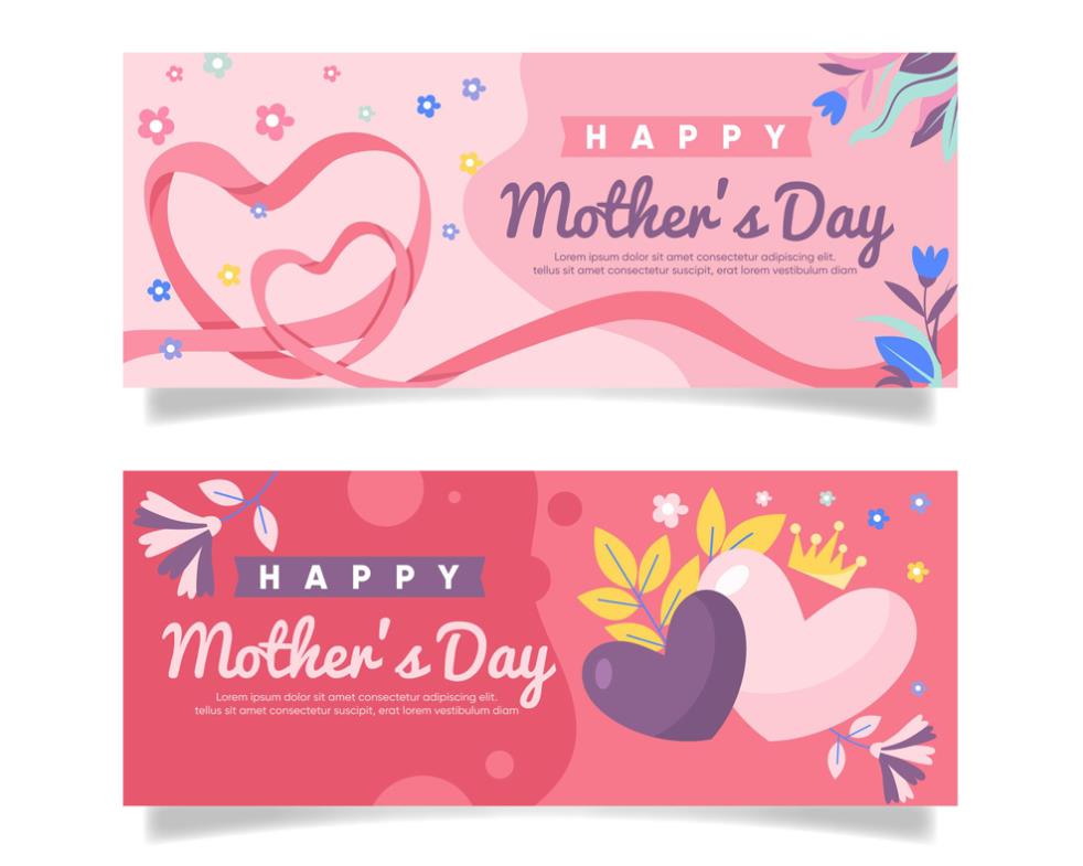 粉色的母亲节banner背景模板0