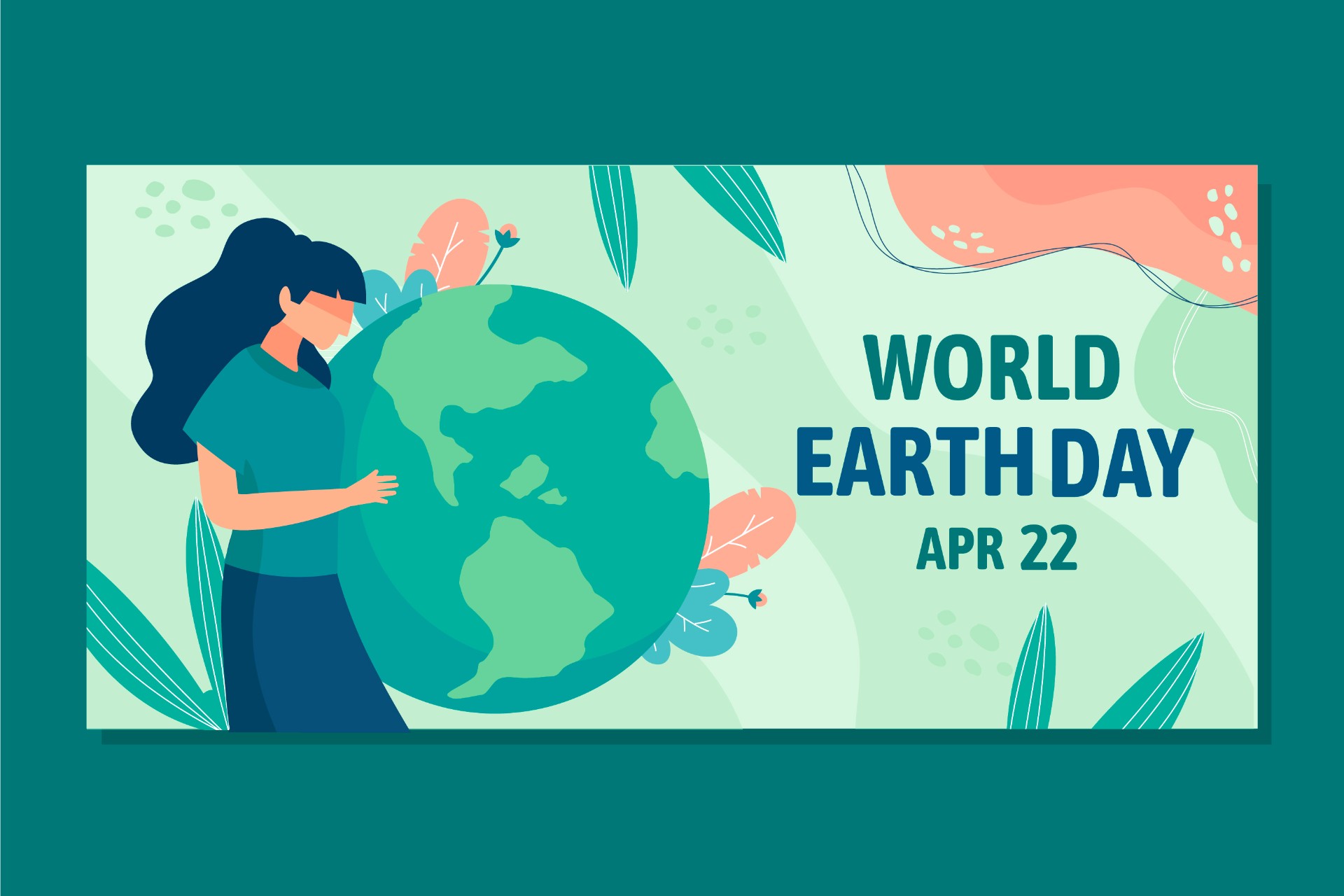 4月世界地球日横幅海报模板0