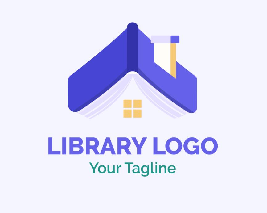 少儿图书馆logo设计0