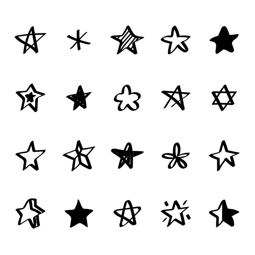 手绘五角星图标0