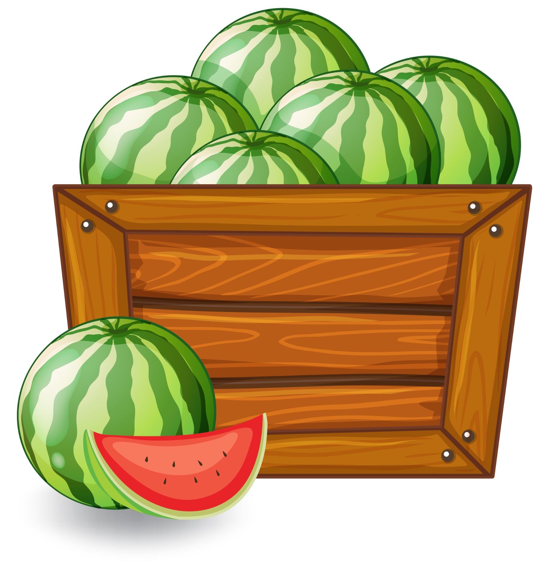 木箱里的西瓜插图0