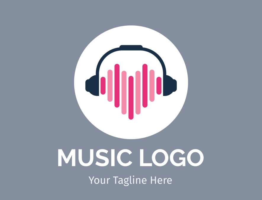 创意爱心音乐logo设计0