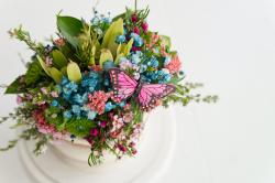 自然花卉裱花蛋糕