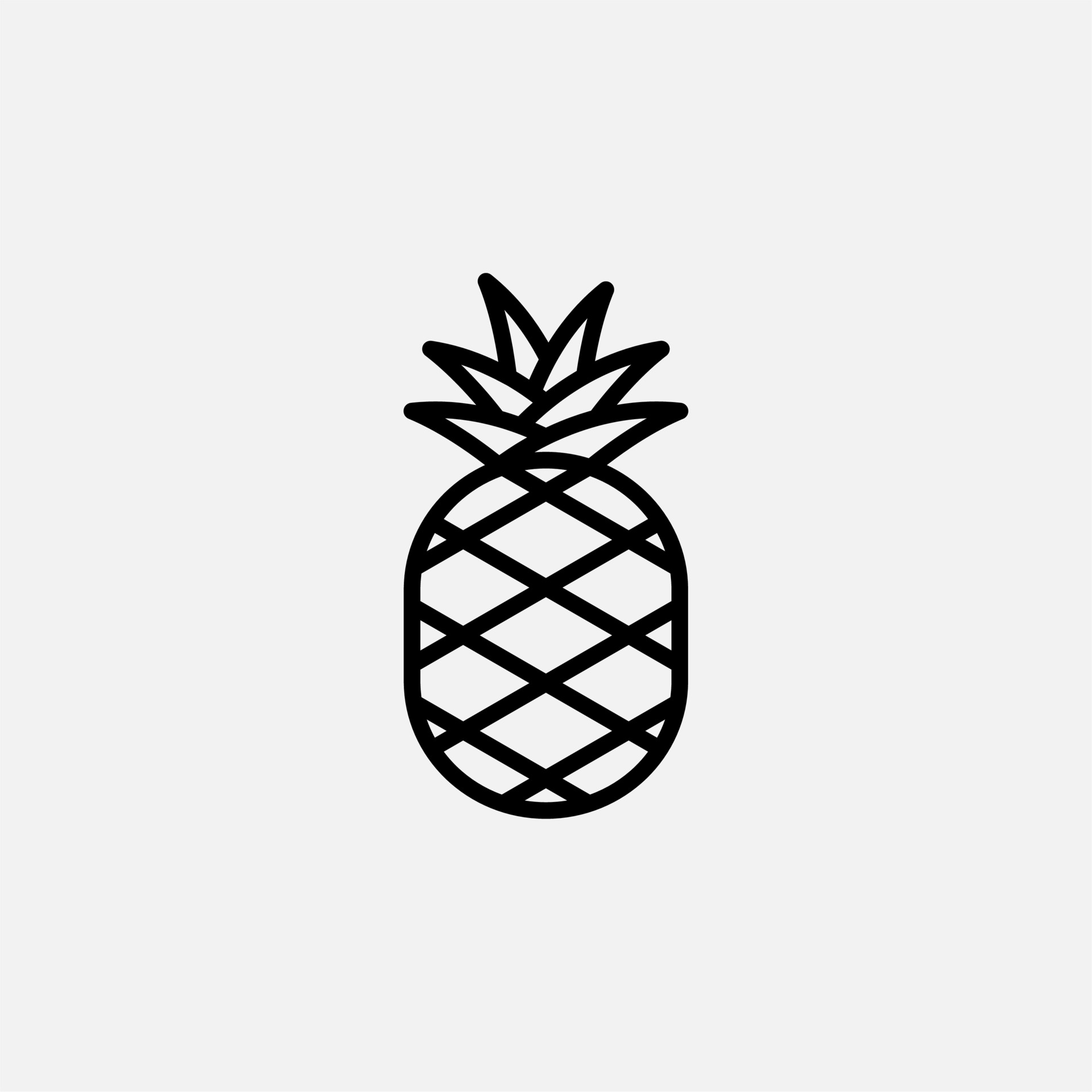 手绘菠萝线条logo0