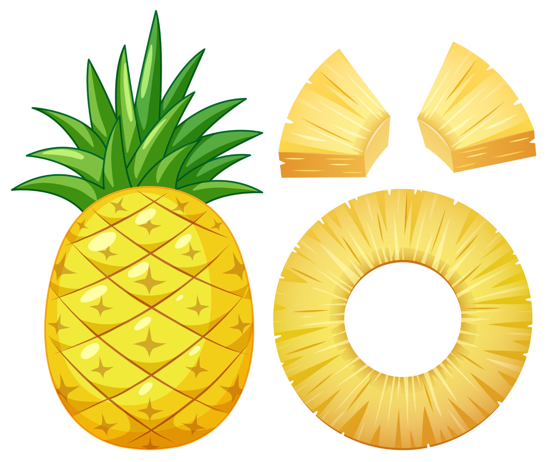 白色背景上的菠萝插图0
