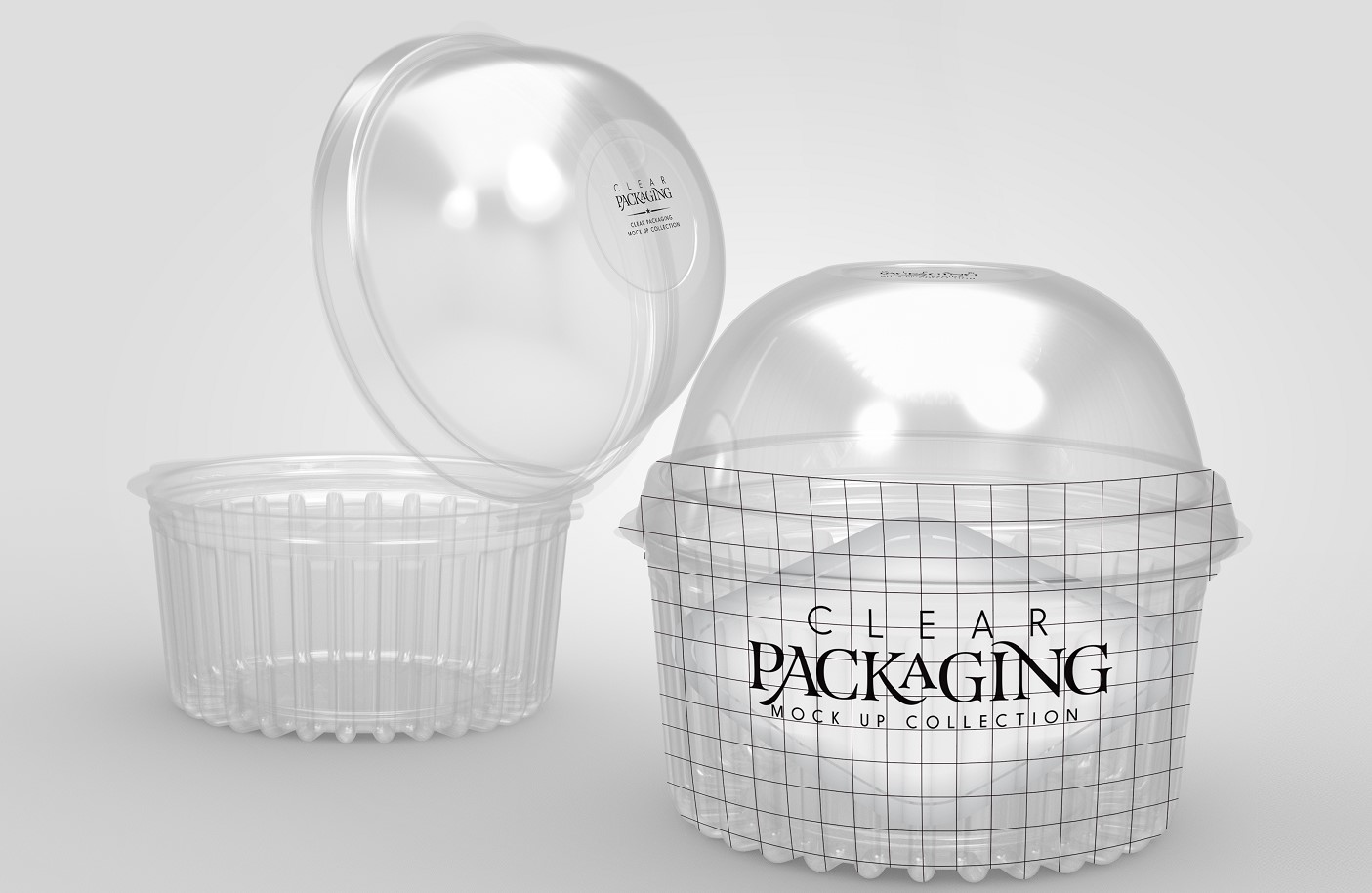 透明塑料包装盒样机素材0
