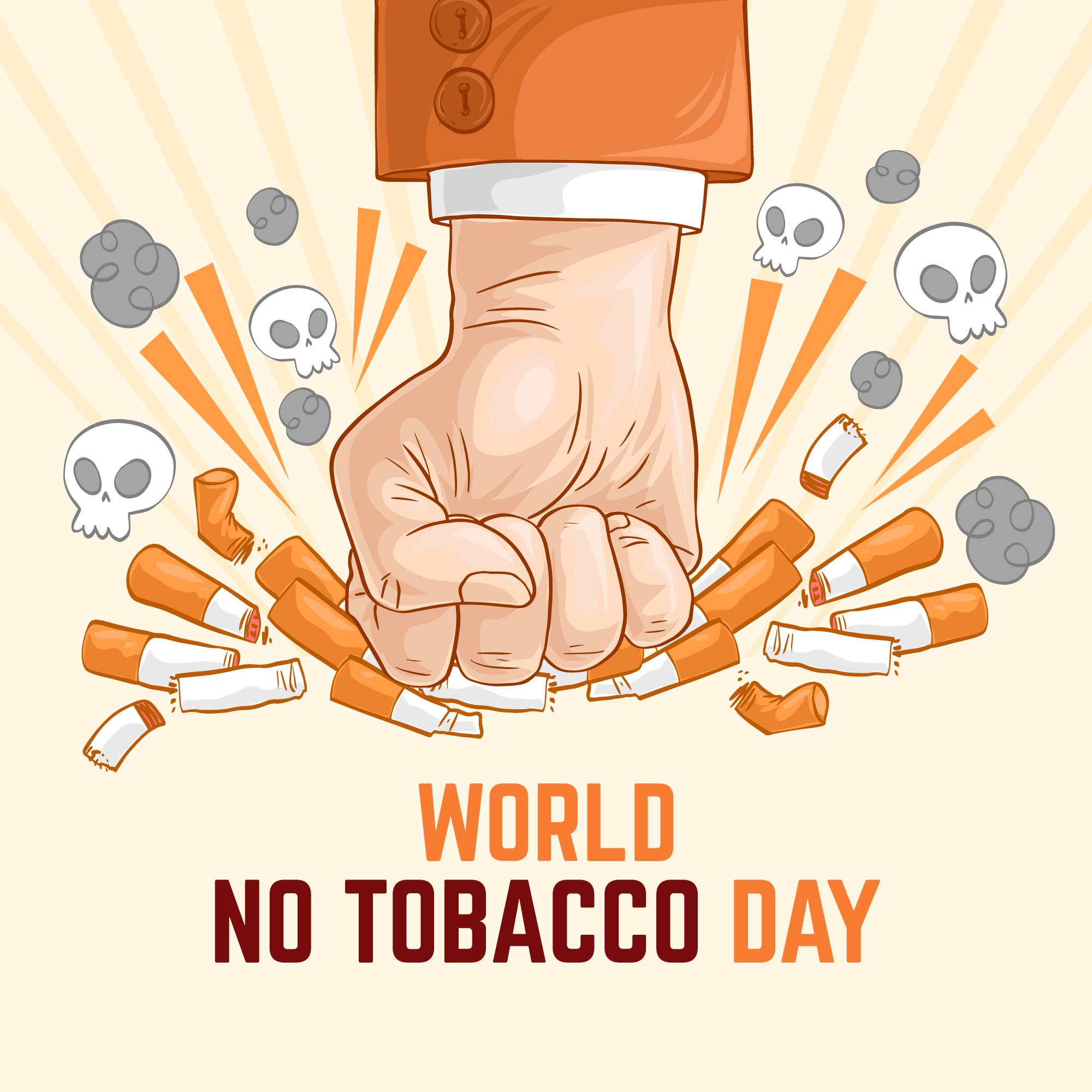 世界无烟日禁烟插画0