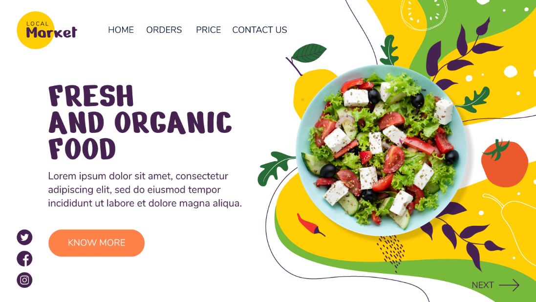 健康饮食网页界面设计模板0