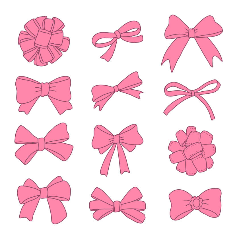 粉色蝴蝶结系列图标0
