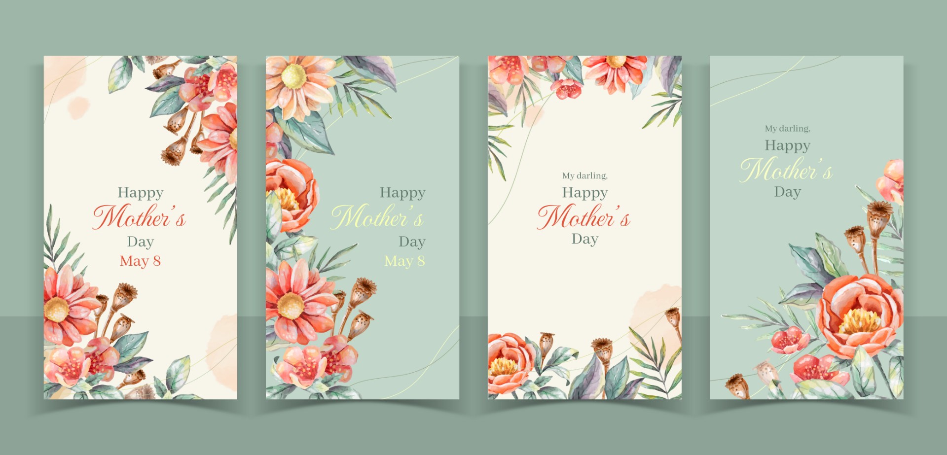 母亲节竖版花卉海报模板0