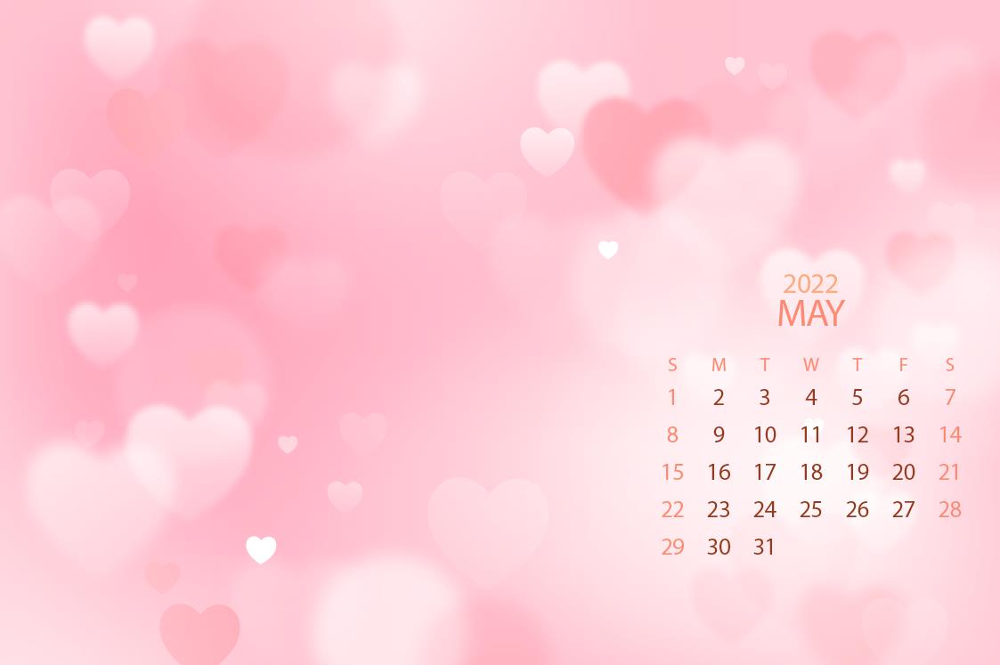 2022年5月粉色日历桌面壁纸0