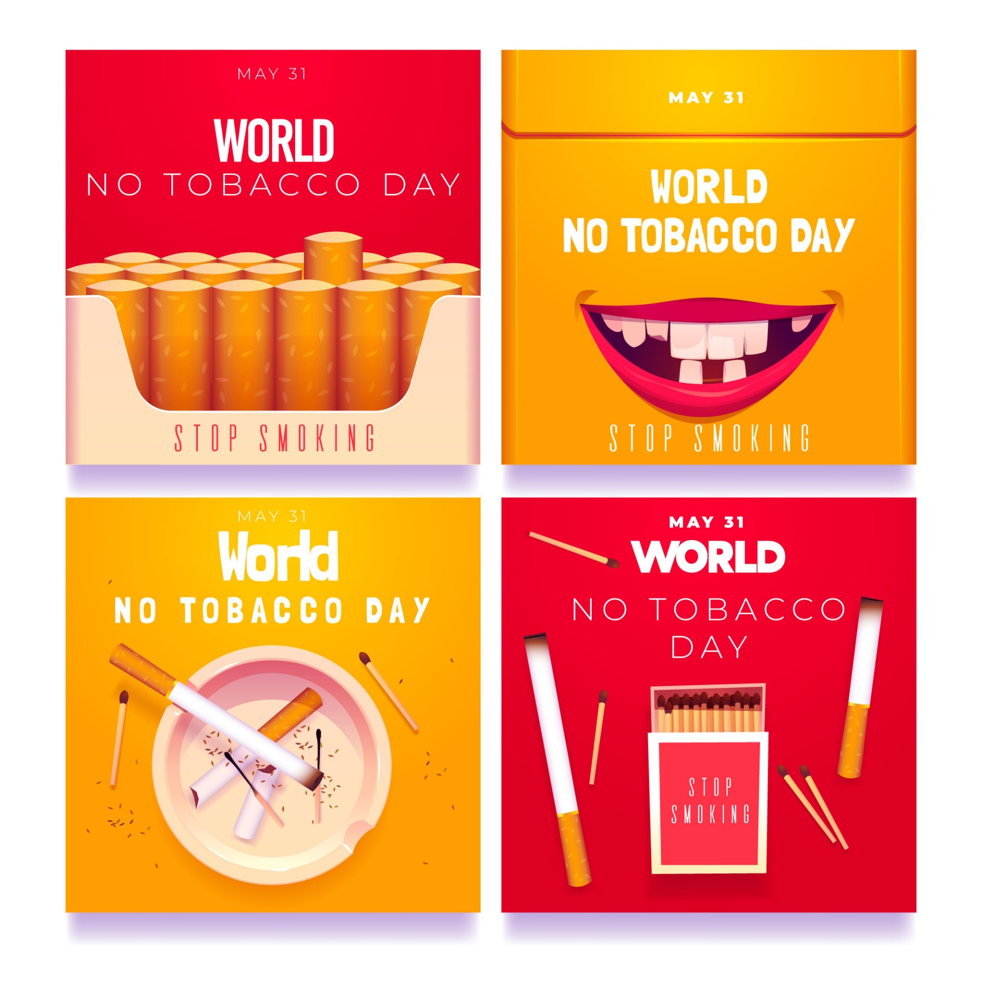世界无烟日宣传海报模板0