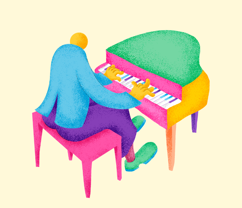 钢琴演奏插画0