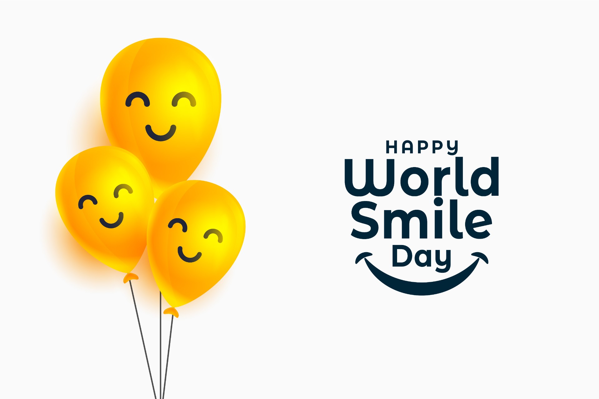 世界微笑日气球笑脸插画0