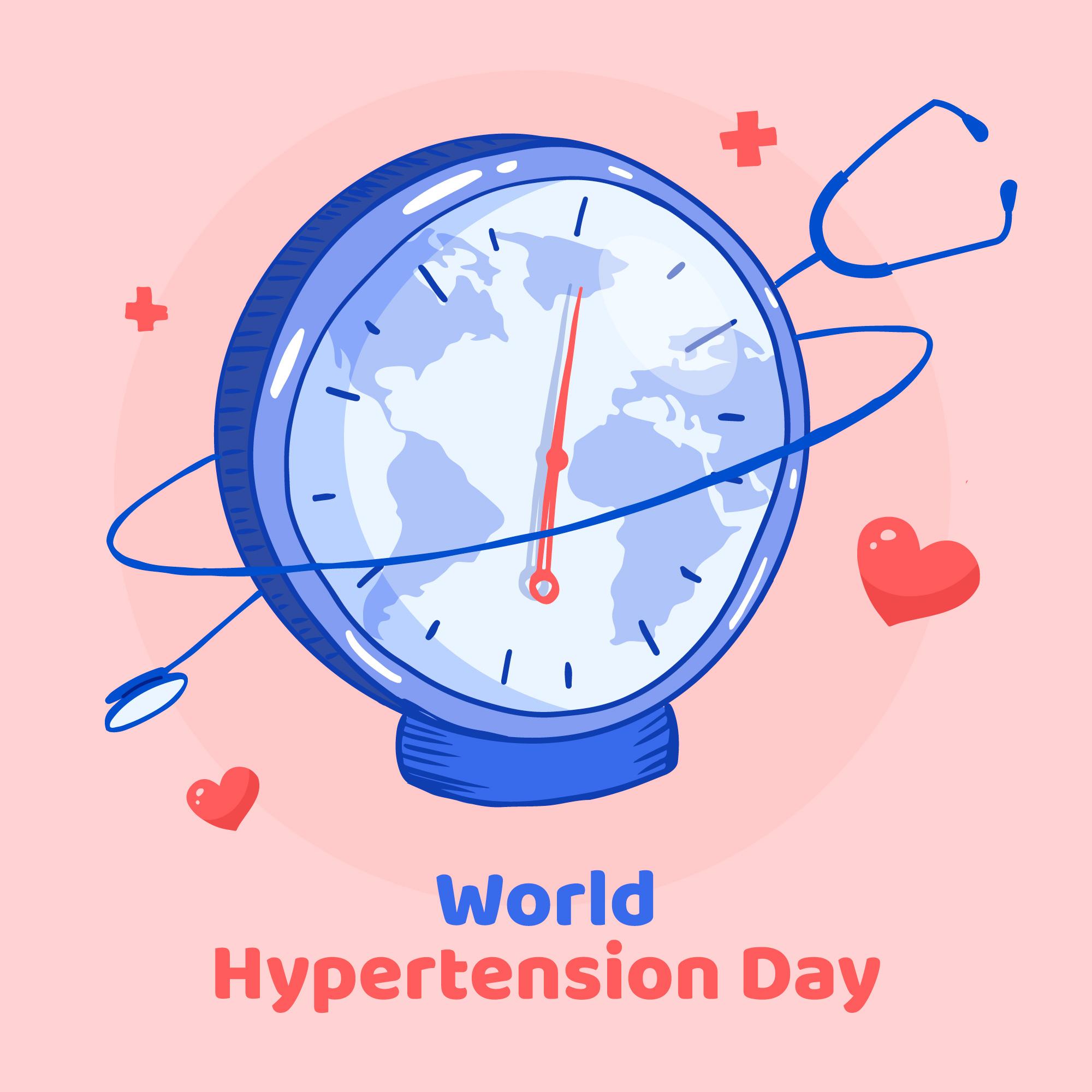 世界高血压日关心高血压宣传插画0
