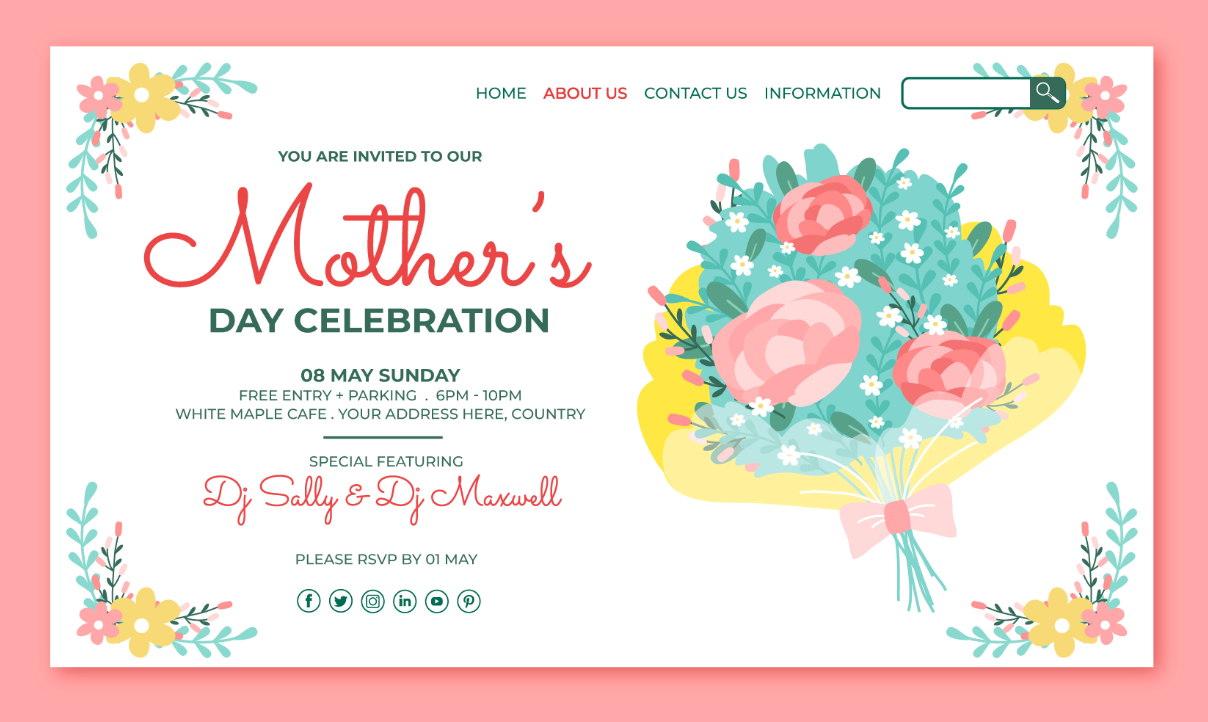感恩母亲节网页设计模板0