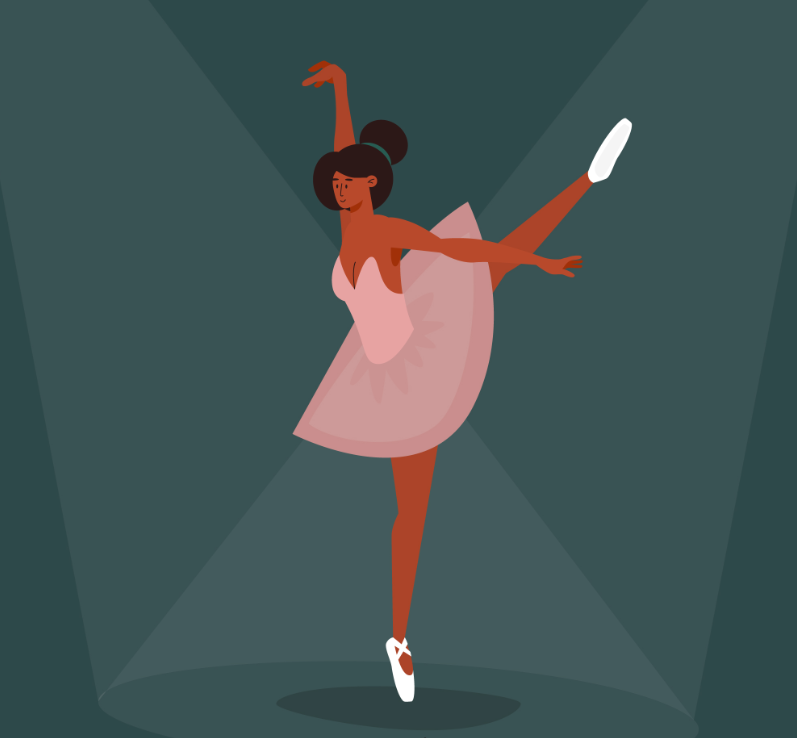 跳芭蕾舞的女孩插画0