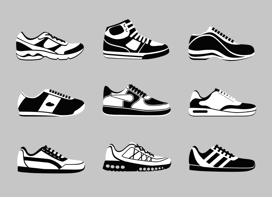 黑白运动鞋图标0