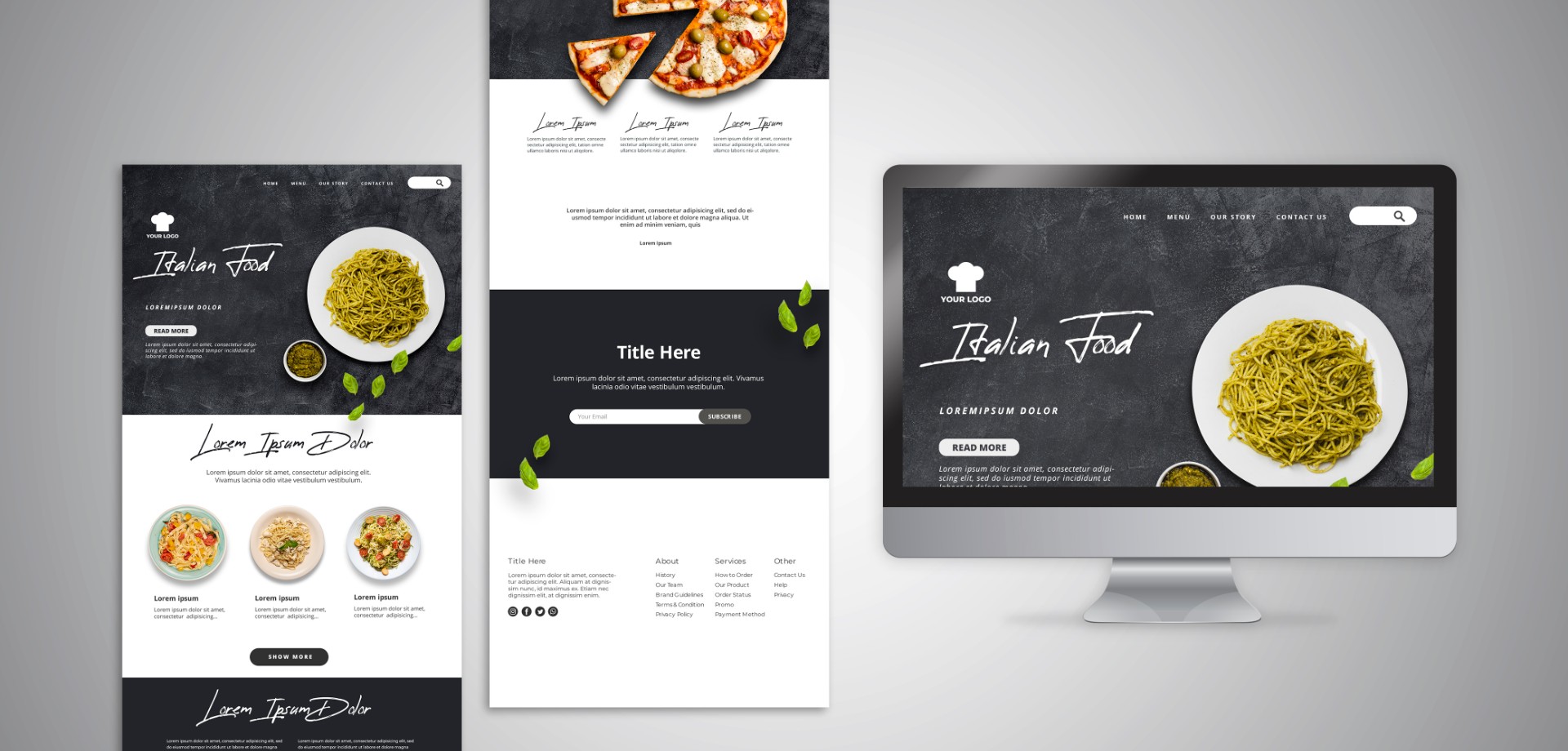 披萨意面餐饮网站模板0