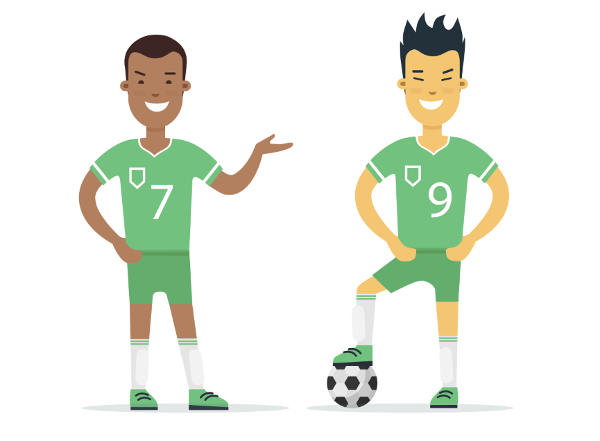 两位足球运动员插画0