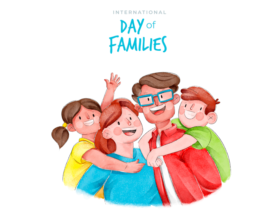 国际家庭日幸福的一家人插画0