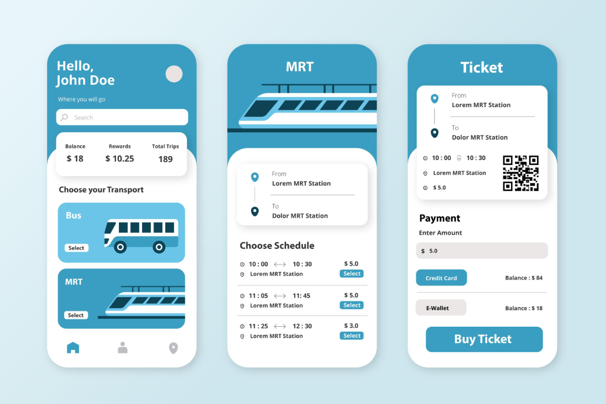 公共交通工具app界面设计模板0
