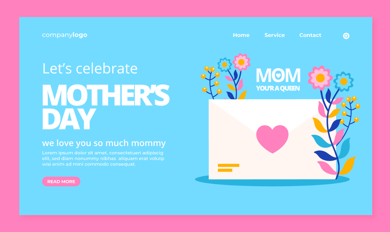 母亲节网站页面模板0