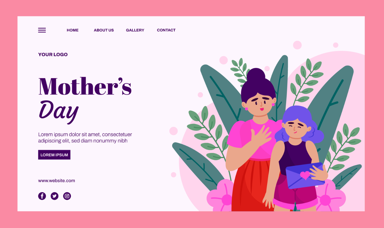 母亲节网站网页设计模板0