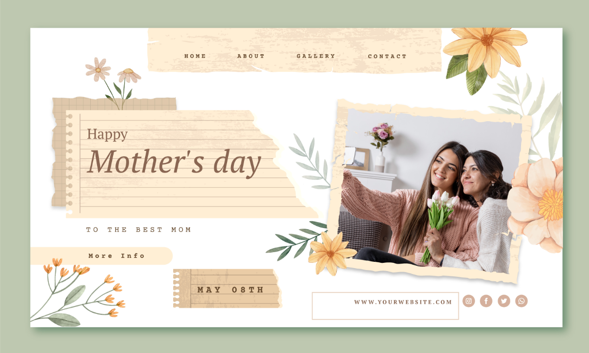 母亲节鲜花店活动网页模板0
