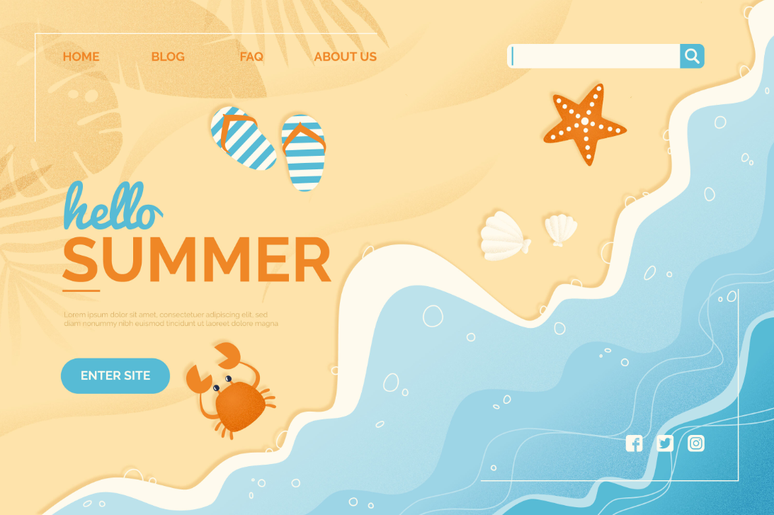 夏日海滩网页设计模板0