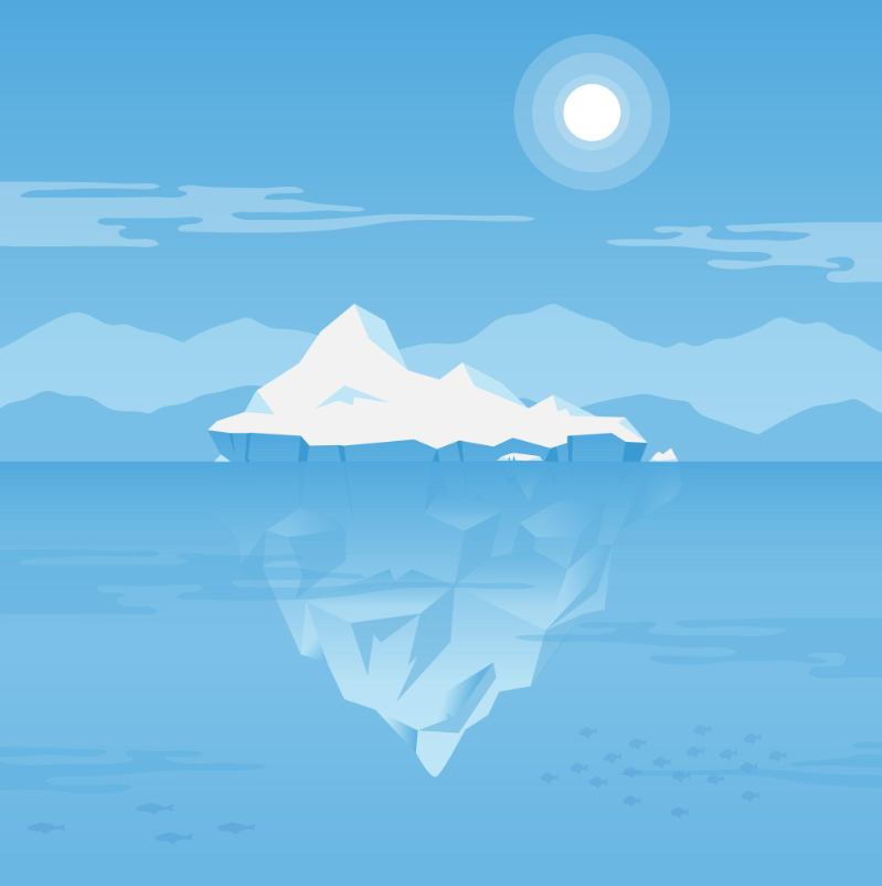 冰川景观矢量插画0