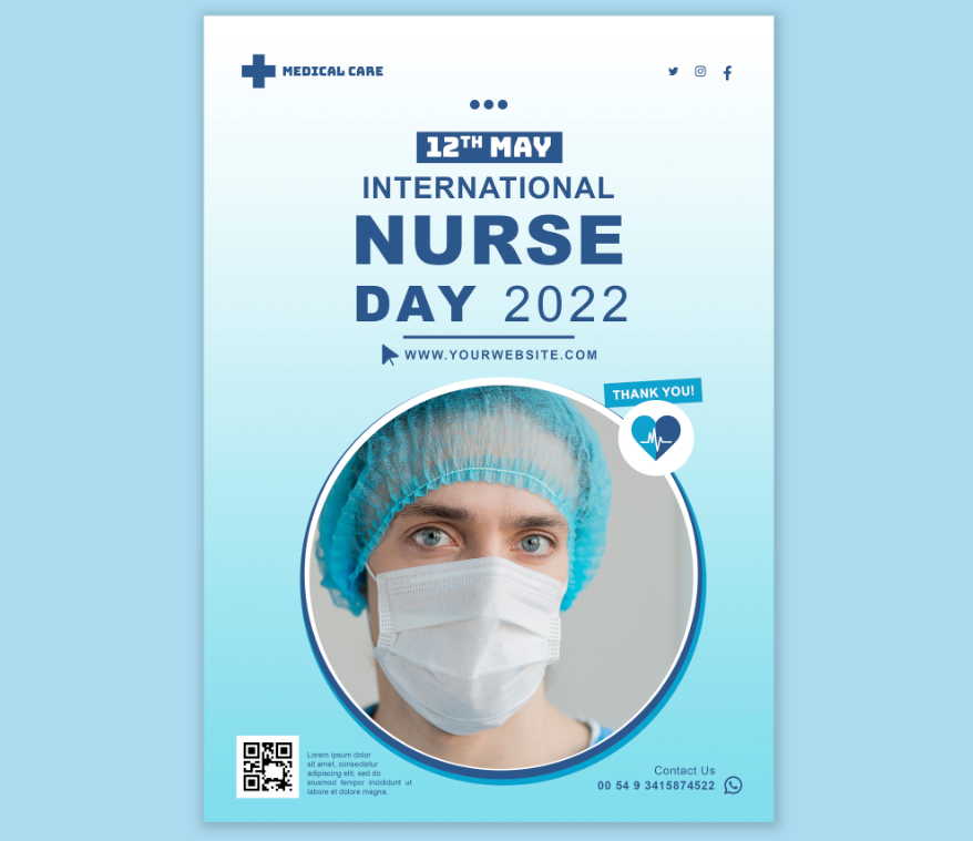 2022国际护士节海报背景模板0