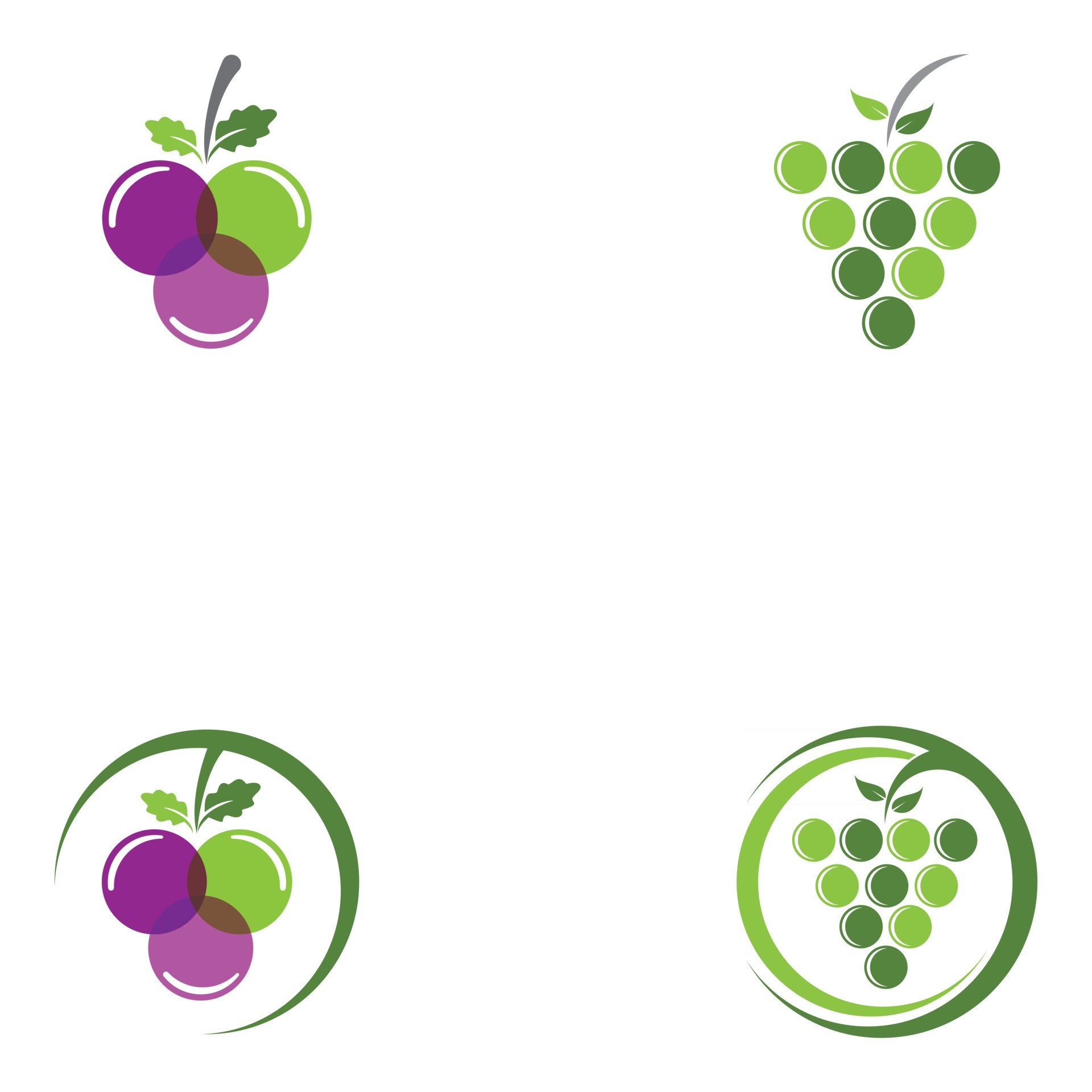 紫色和青色葡萄标志logo0