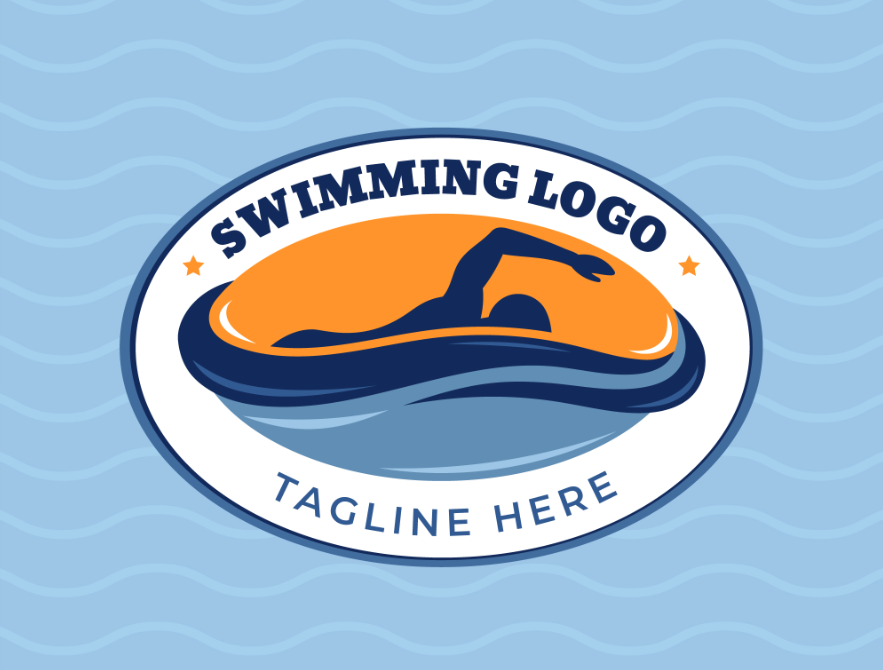 游泳俱乐部logo设计0