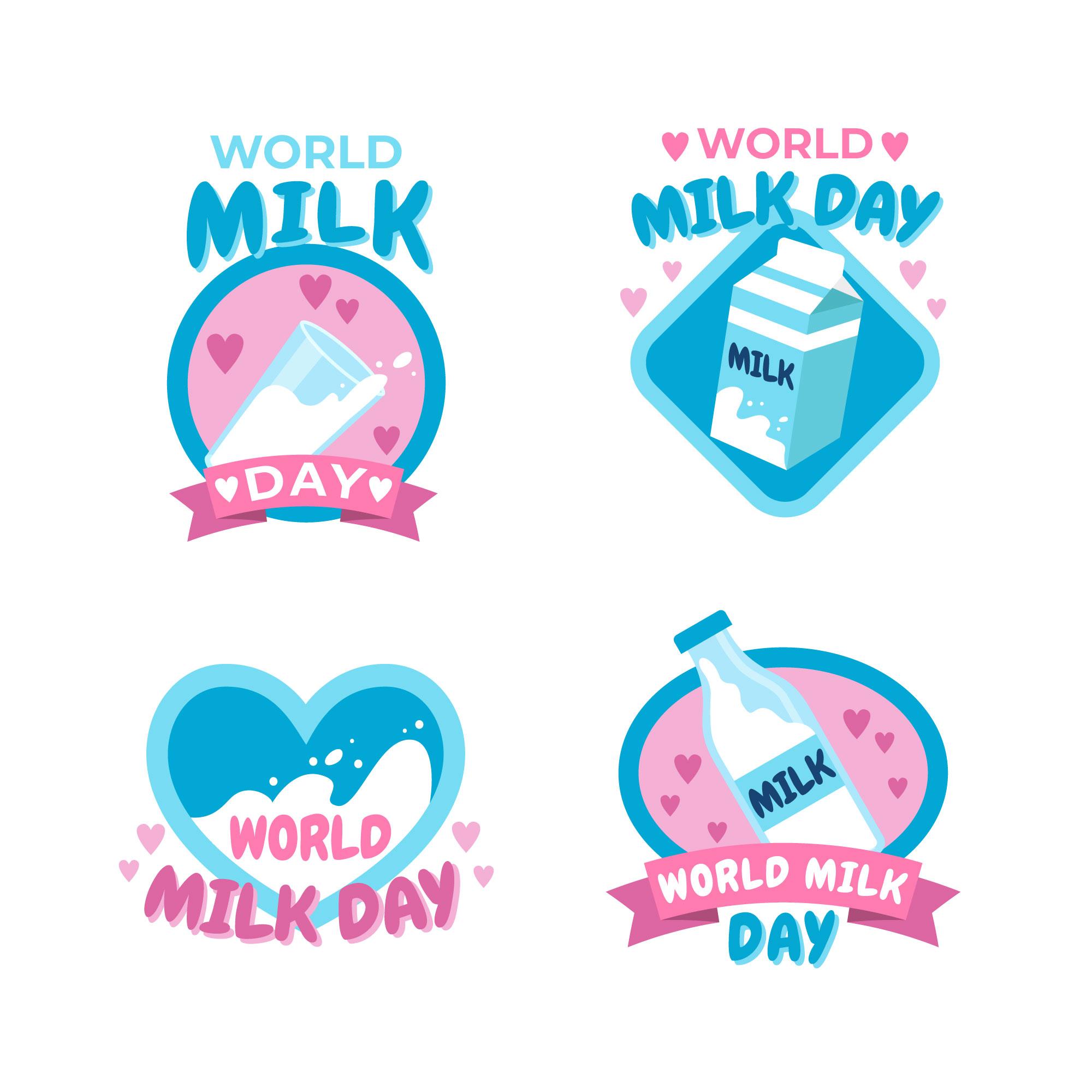 世界牛奶日logo设计0