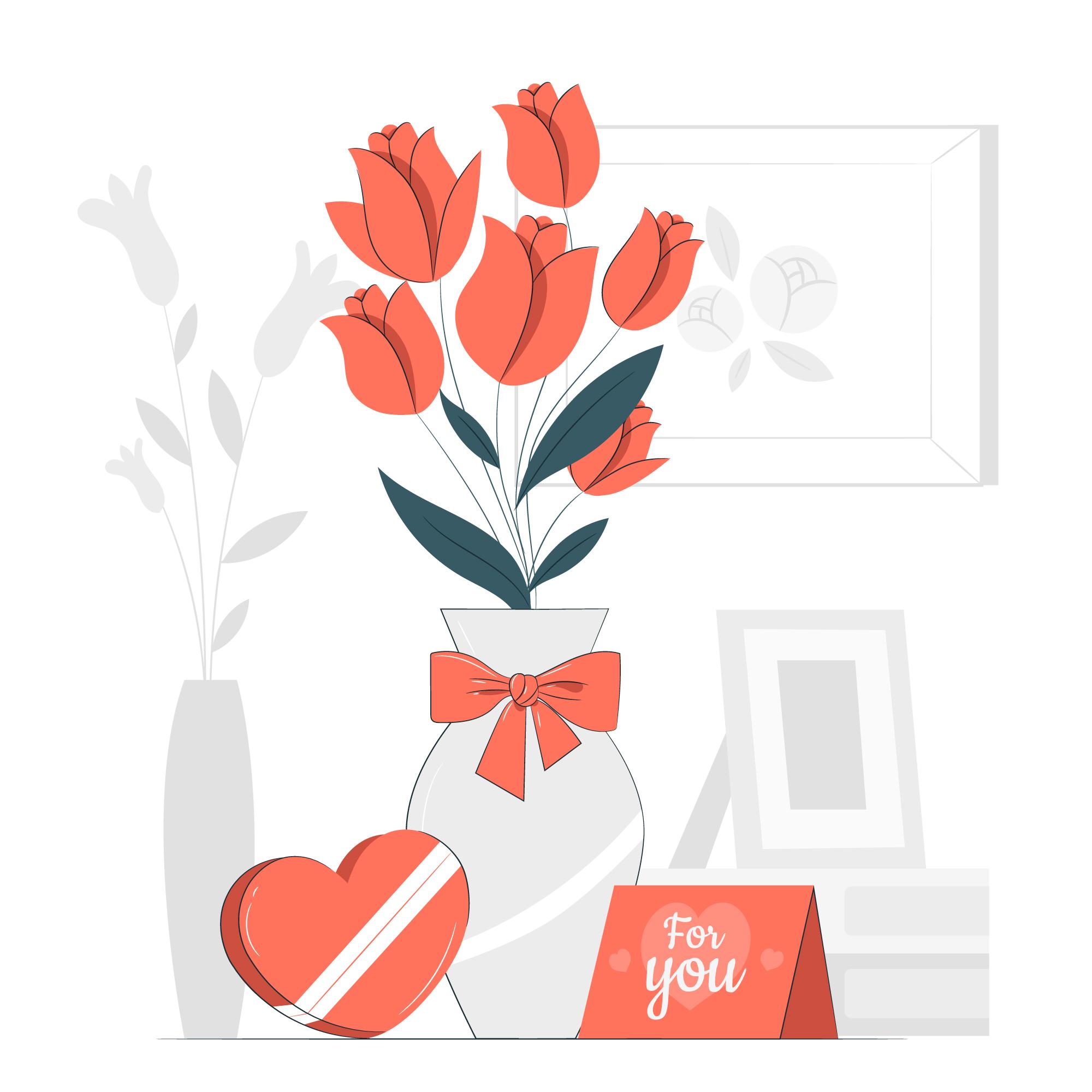 520情人节花瓶里的玫瑰插图0