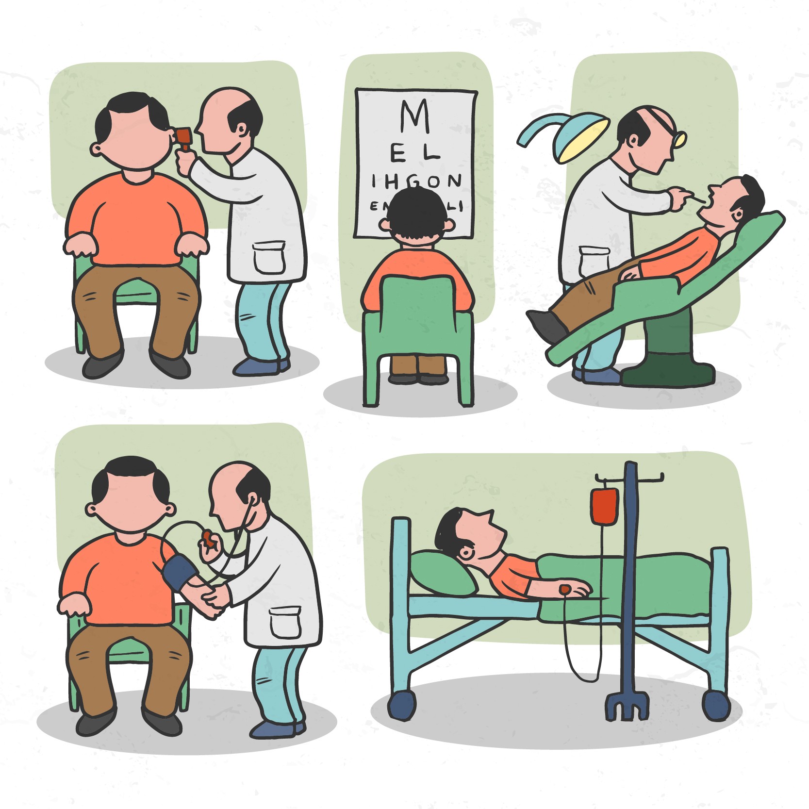 体检测血压漫画插图0