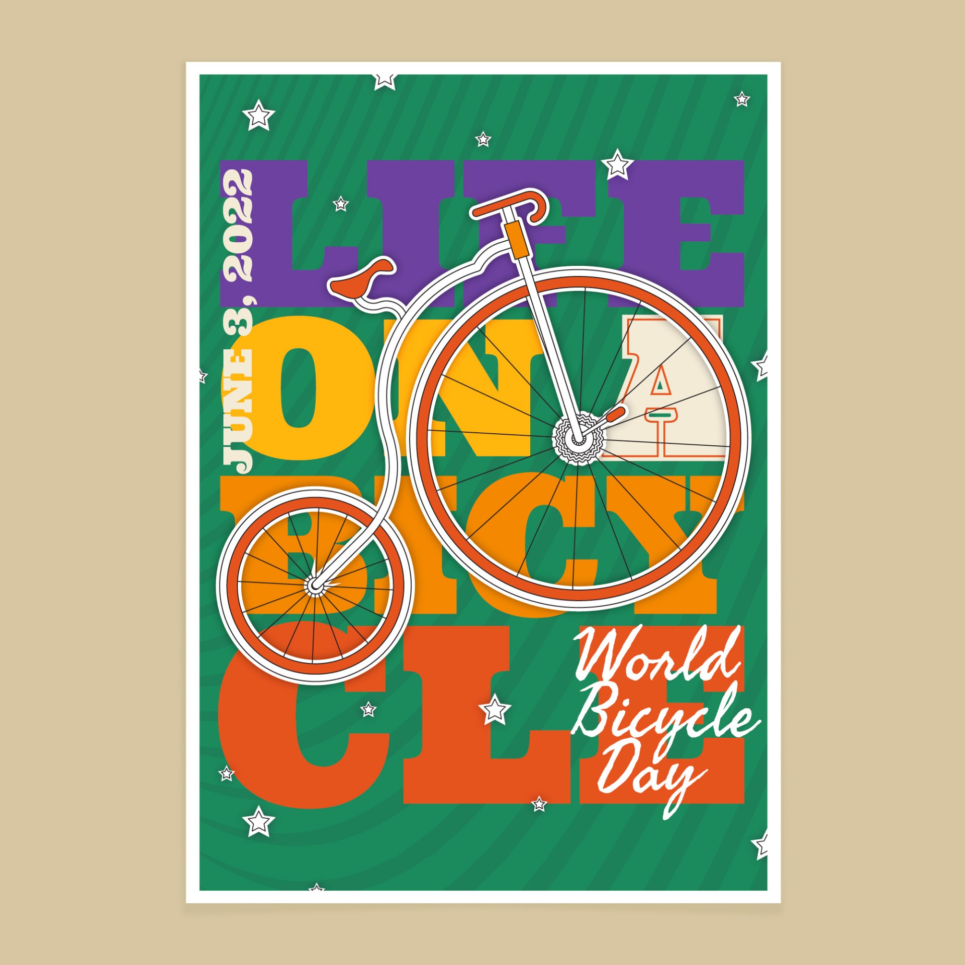 世界自行车日低碳出行海报0