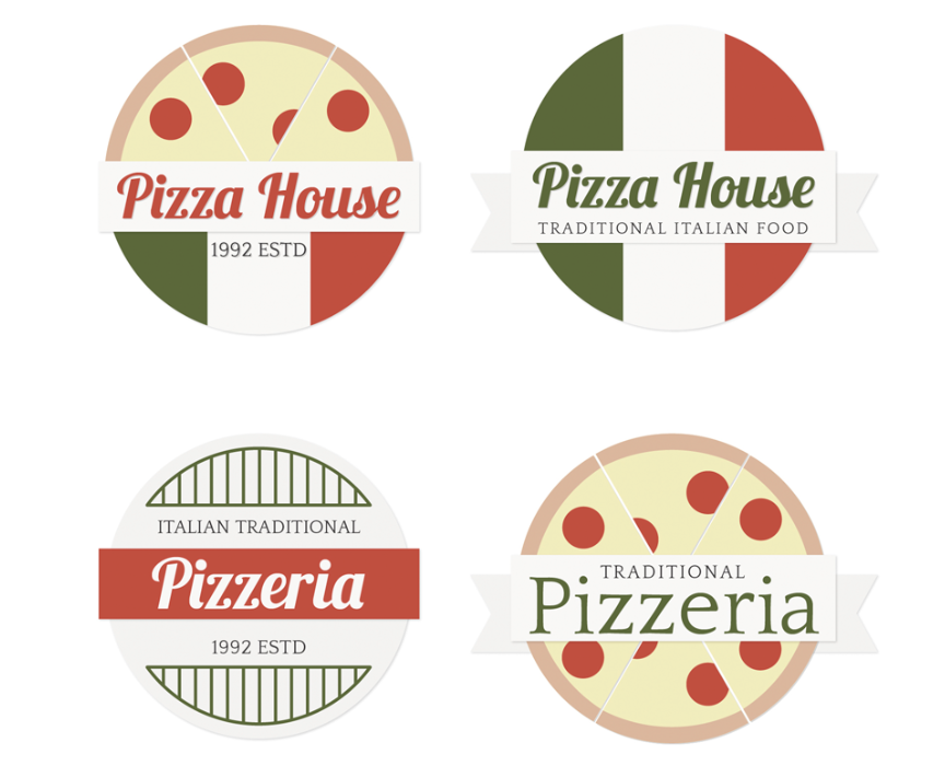 圆形披萨logo创意标志设计0