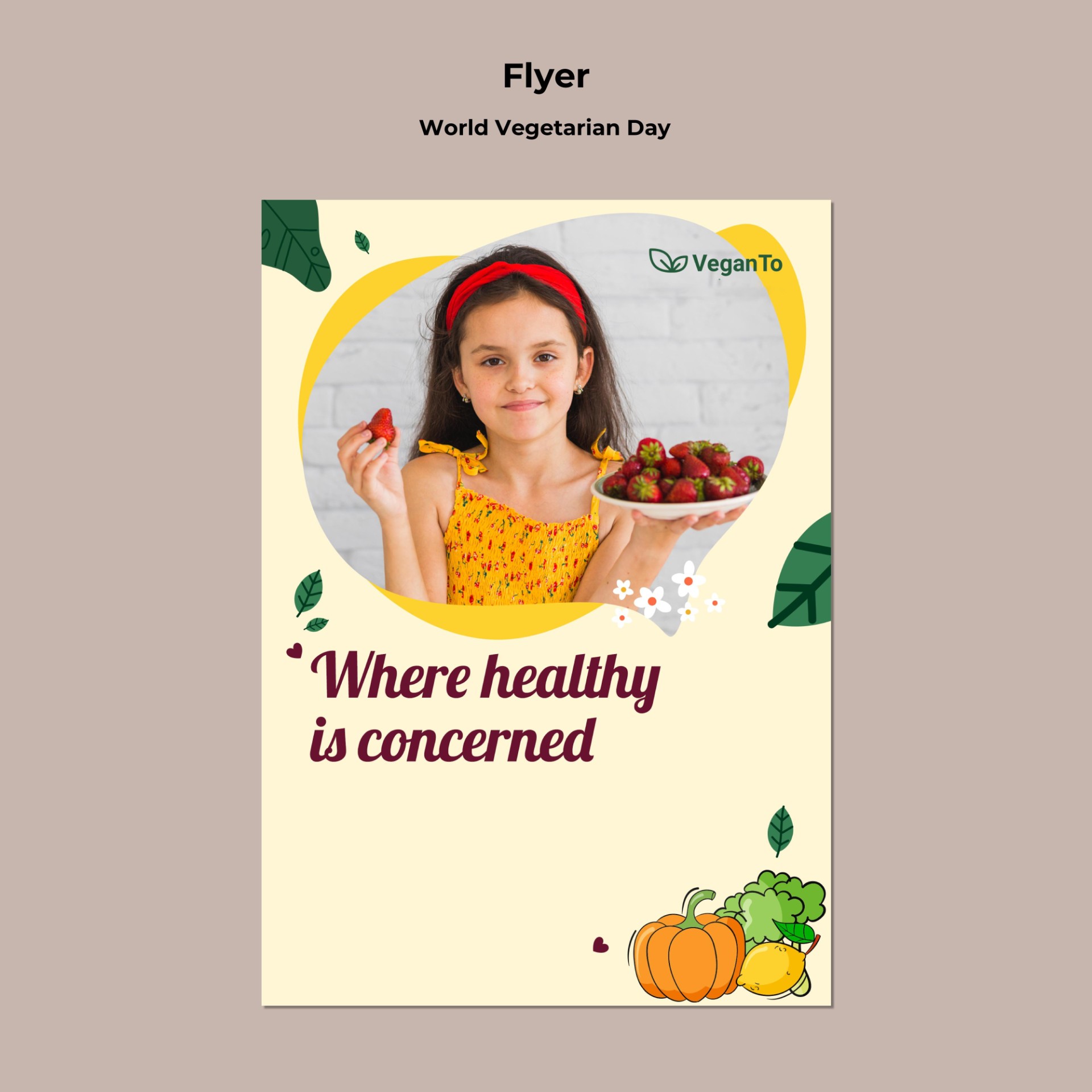 宣传健康素食日海报0