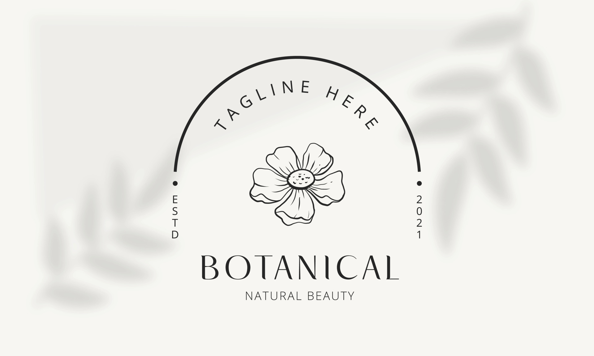 植物花卉元素手绘标志logo0