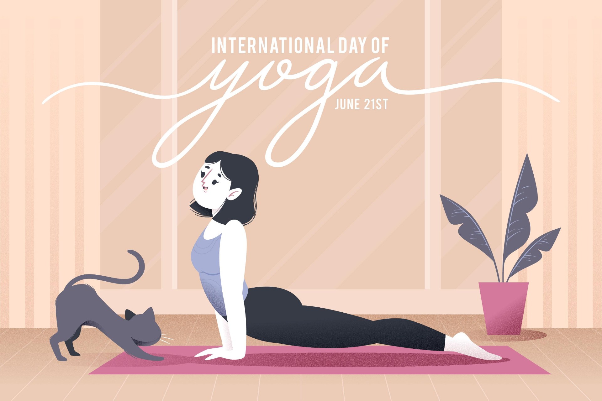 国际瑜伽日在家做瑜伽插图0