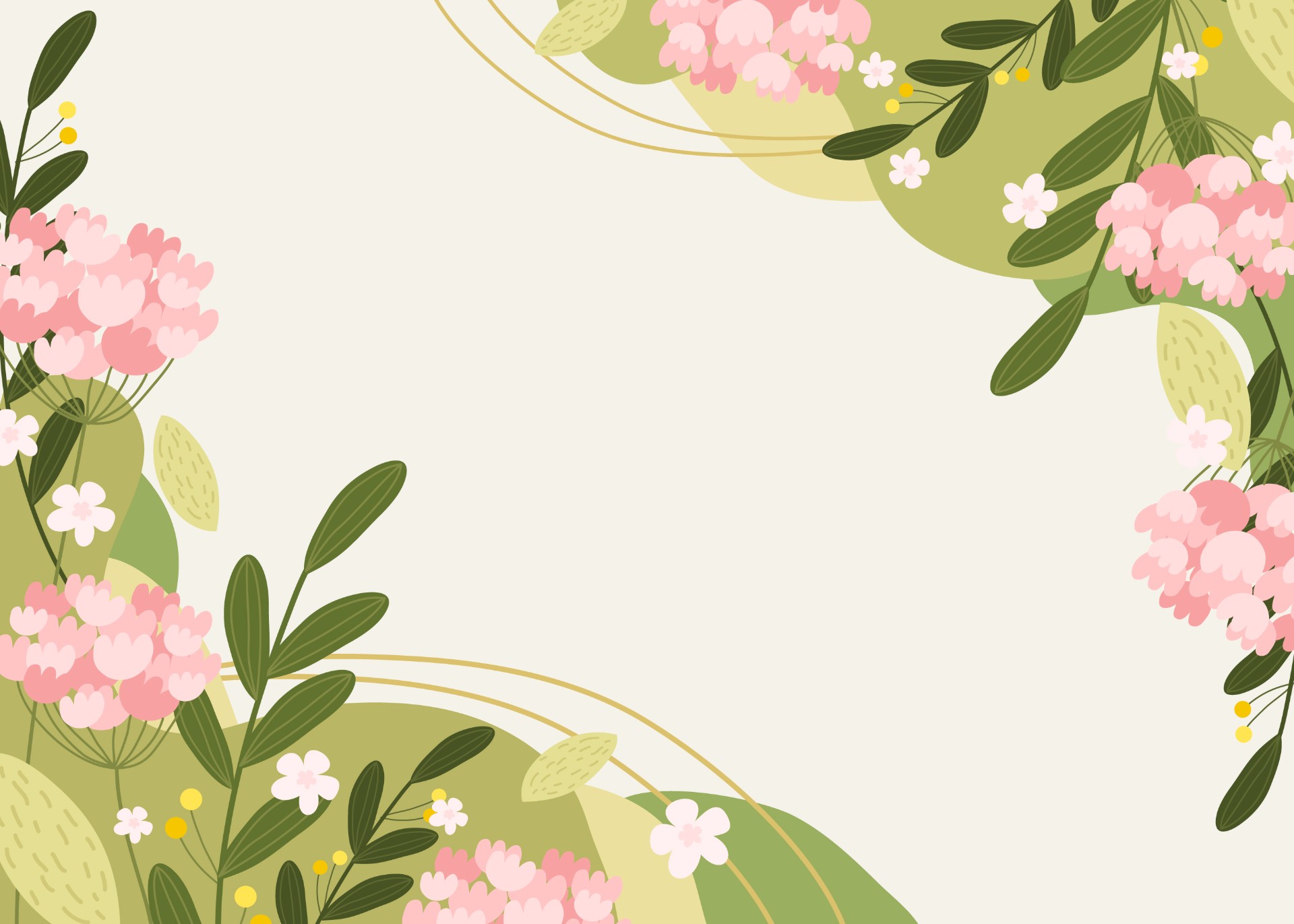 手绘花卉边框插图0